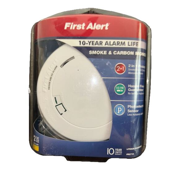 New First Alert Slim Smoke & Carbon Monoxide Detector w/ Photoelectric Sensor - Picture 1 of 2